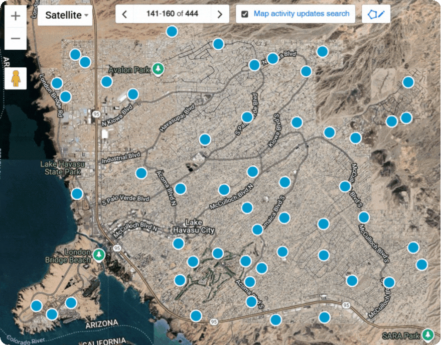 Lake Havasu MLS Search Area Map